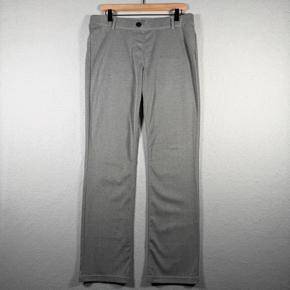 Betabrand Grey Herringbone Dress Pant Yoga Pants Straight Leg Large W0336-HB